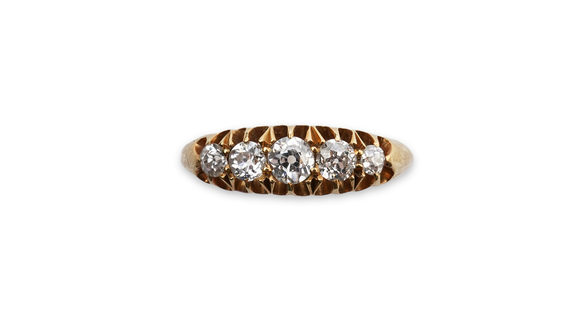 An Edwardian five-stone diamond ring, circa 1903